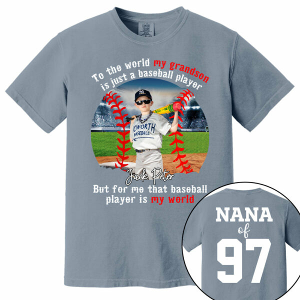My Baseball Player Is My World, Personalized Baseball Shirt, Baseball Grandma Shirt, Gift For Baseball Lover A2110 - Image 14
