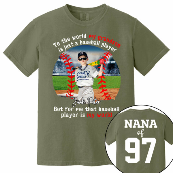 My Baseball Player Is My World, Personalized Baseball Shirt, Baseball Grandma Shirt, Gift For Baseball Lover A2110 - Image 8