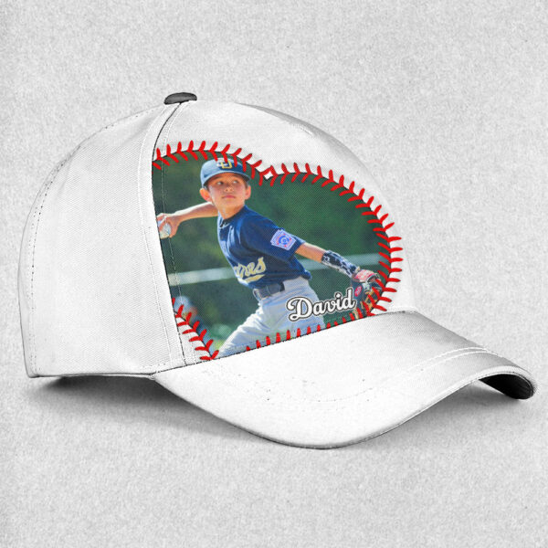 My Favorite Baseball Player Calls Me Mom - Personalized Classic Cap - Image 2
