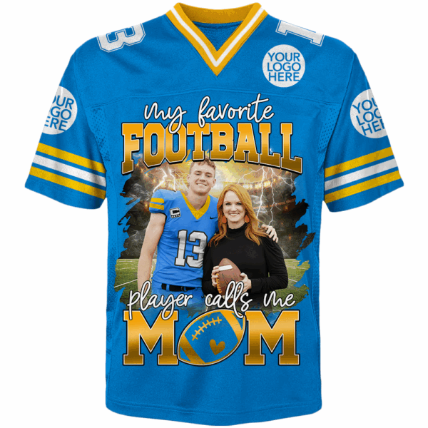 My Favorite Football Player Calls Me Mom Personalized Football Jersey Gift Football Mom Football Dad Game Day K1702 - Image 3