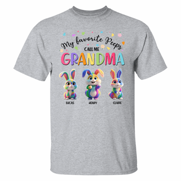 My Favorite Peeps Call Me Grandma - Personalized Grandma's Peeps Easter Day Shirt - Image 3