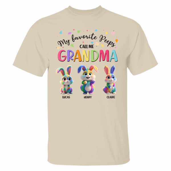 My Favorite Peeps Call Me Grandma - Personalized Grandma's Peeps Easter Day Shirt - Image 4