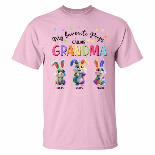 My Favorite Peeps Call Me Grandma - Personalized Grandma's Peeps Easter Day Shirt - Image 5
