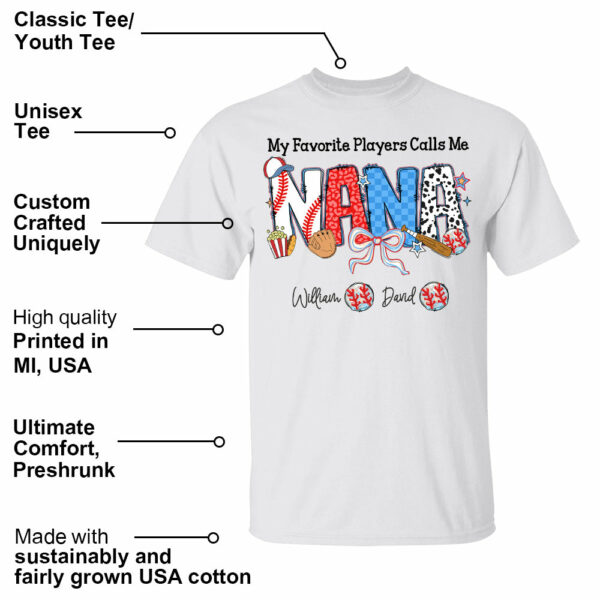 My Favorite Player Calls Me Nana - Personalized Shirt For Grandma - Image 4