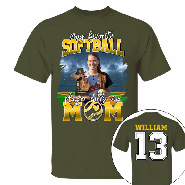 My Favorite Softball Player Calls Me Mom Personalized Softball Shirt Gift Softball Mom Softball Dad GameDay - Image 8