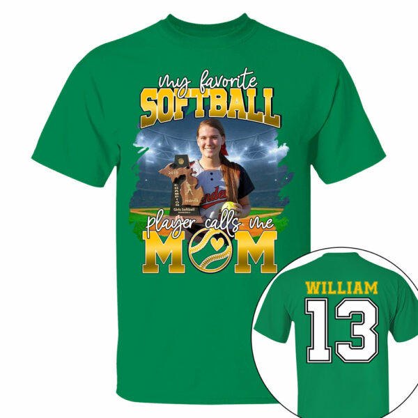 My Favorite Softball Player Calls Me Mom Personalized Softball Shirt Gift Softball Mom Softball Dad GameDay - Image 13