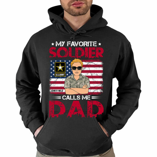 My Favorite Soldier Calls Me Dad Mom Personalized Branch Name Shirt For Military Family Member H2511 - Image 4