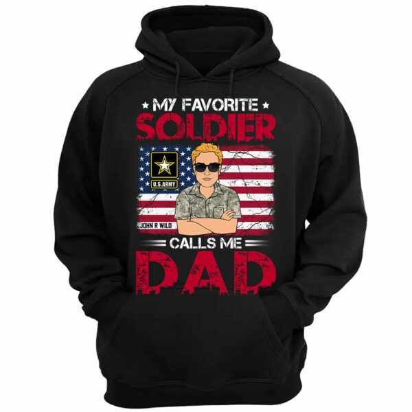 My Favorite Soldier Calls Me Dad Mom Personalized Branch Name Shirt For Military Family Member H2511 - Image 3