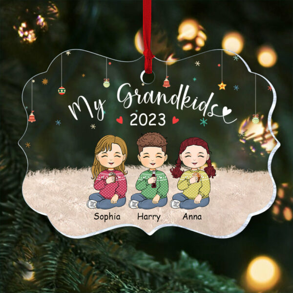 My Grandkids - Personalized Ornament For Grandkids From Grandma - Image 3