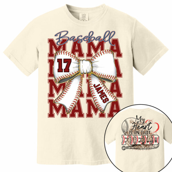 My Heart Is On That Field, Personalized Baseball Mom Shirt, Gift For Baseball Lover A2110 - Image 8