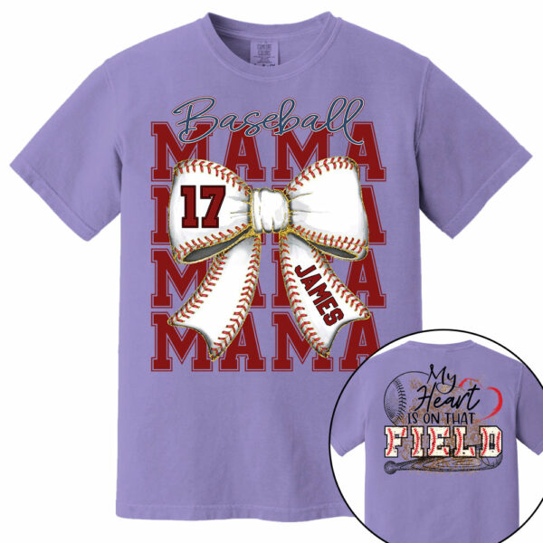 My Heart Is On That Field, Personalized Baseball Mom Shirt, Gift For Baseball Lover A2110 - Image 13