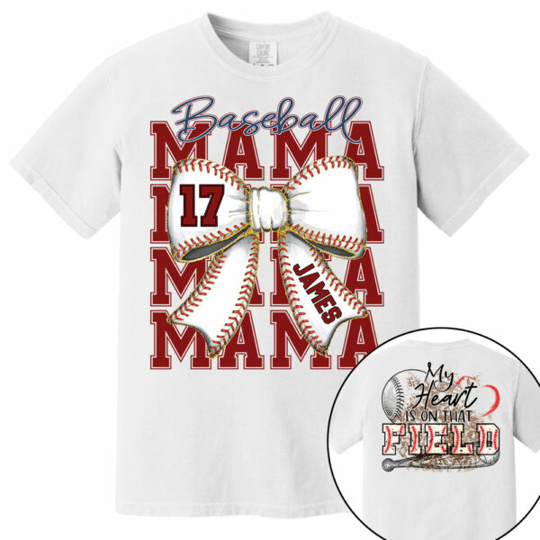 My Heart Is On That Field, Personalized Baseball Mom Shirt, Gift For Baseball Lover A2110 - Image 7