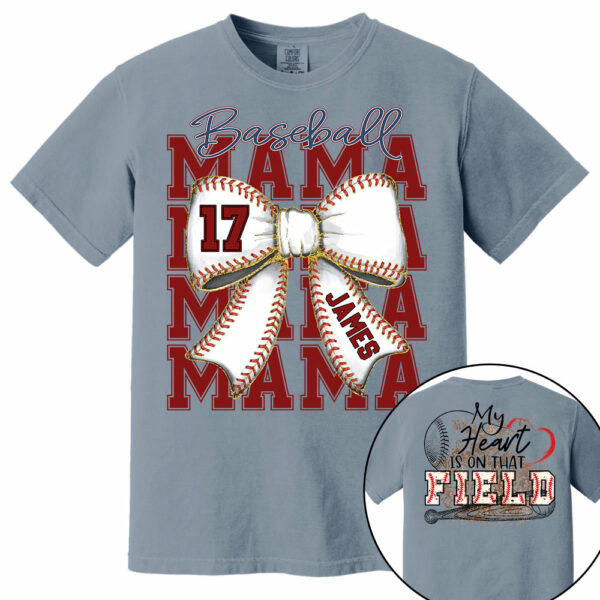 My Heart Is On That Field, Personalized Baseball Mom Shirt, Gift For Baseball Lover A2110 - Image 11