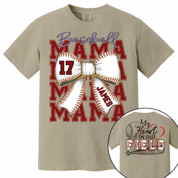 My Heart Is On That Field, Personalized Baseball Mom Shirt, Gift For Baseball Lover A2110 - Image 10