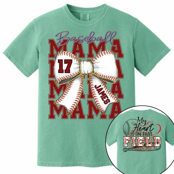 My Heart Is On That Field, Personalized Baseball Mom Shirt, Gift For Baseball Lover A2110 - Image 9