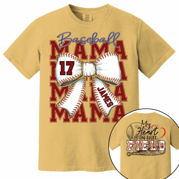 My Heart Is On That Field, Personalized Baseball Mom Shirt, Gift For Baseball Lover A2110 - Image 15