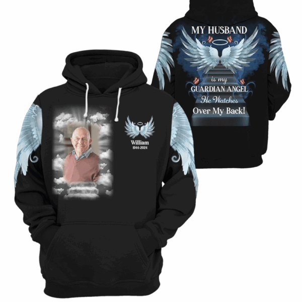 My Love Is My Guardian Angel - Personalized Photo Memorial Shirt - Image 4