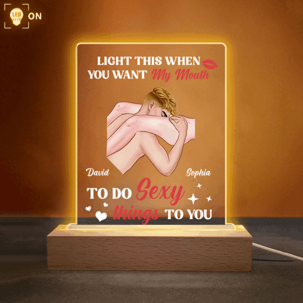 My Mouth Do Sexy Things Personalized Led Light Gift For Couple - Image 2