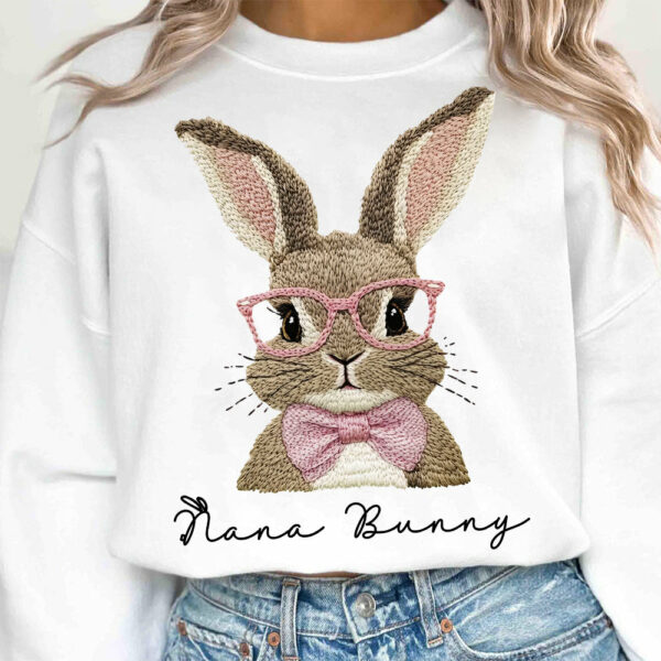 Nana Bunny Shirt - Custom Nickname For Grandma Gigi Mimi - Easter Bunny Personalized Shirt NA04 - Image 4