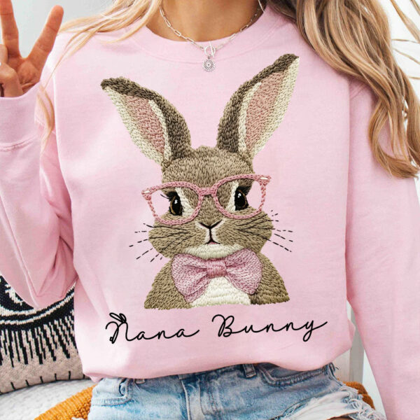 Nana Bunny Shirt - Custom Nickname For Grandma Gigi Mimi - Easter Bunny Personalized Shirt NA04 - Image 3