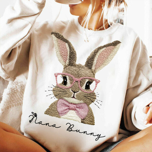 Nana Bunny Shirt - Custom Nickname For Grandma Gigi Mimi - Easter Bunny Personalized Shirt NA04 - Image 2