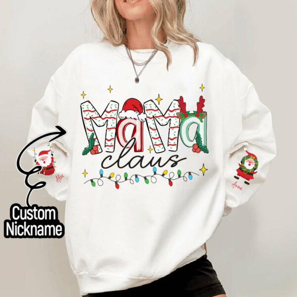 Nana Claus - Custom Sweatshirt For Grandma Nana Mom - Best Family Gifts NA04 - Image 2