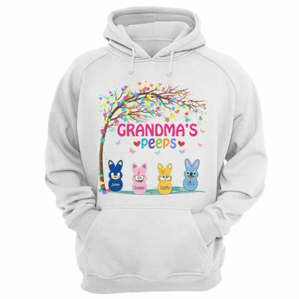 Nana's Favorite Peeps Easter Shirt, Personalized Grandchild Name T-shirt, Custom Funny Tee For Grandma, Cute Bunny Nana Mom Gift - Image 9