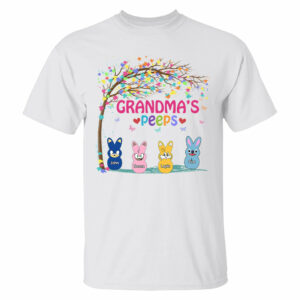 Nana's Favorite Peeps Easter Shirt, Personalized Grandchild Name T-shirt, Custom Funny Tee For Grandma, Cute Bunny Nana Mom Gift
