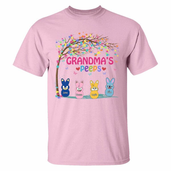Nana's Favorite Peeps Easter Shirt, Personalized Grandchild Name T-shirt, Custom Funny Tee For Grandma, Cute Bunny Nana Mom Gift - Image 5