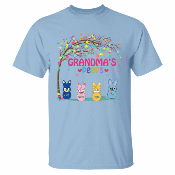 Nana's Favorite Peeps Easter Shirt, Personalized Grandchild Name T-shirt, Custom Funny Tee For Grandma, Cute Bunny Nana Mom Gift - Image 4