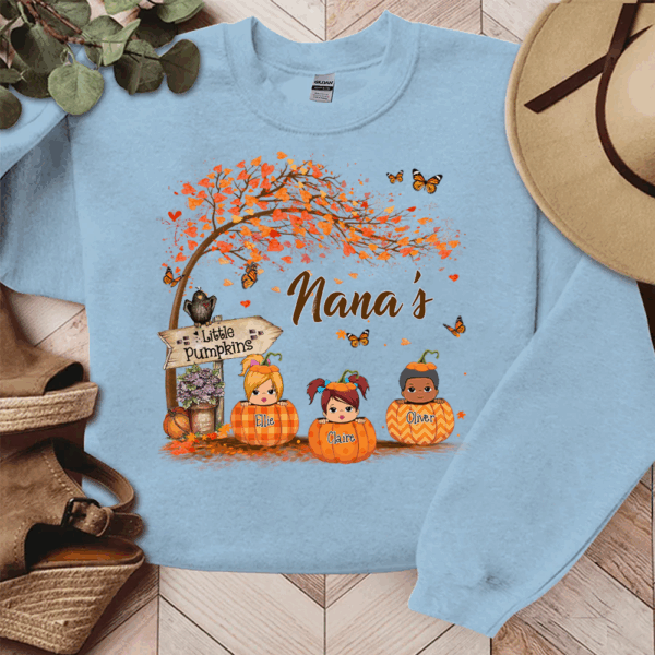 Nana's Little Pumpkin Autumn Personalized Sweatshirt For Grandmas - Image 4