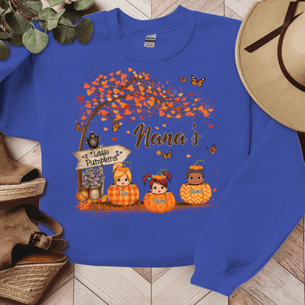 Nana's Little Pumpkin Autumn Personalized Sweatshirt For Grandmas - Image 7