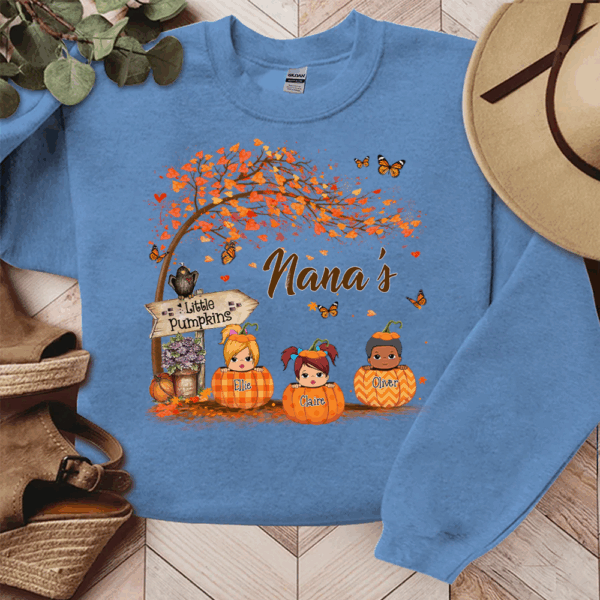 Nana's Little Pumpkin Autumn Personalized Sweatshirt For Grandmas - Image 6