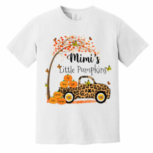 Nana's Little Pumpkins Truck Autumn Personalized Garment-Dyed Heavyweight T-Shirt