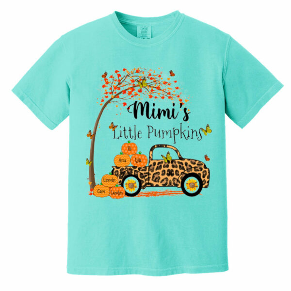 Nana's Little Pumpkins Truck Autumn Personalized Garment-Dyed Heavyweight T-Shirt - Image 4