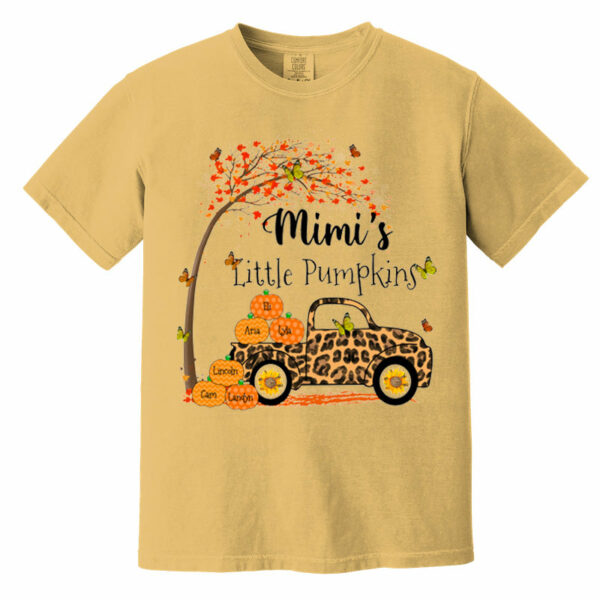 Nana's Little Pumpkins Truck Autumn Personalized Garment-Dyed Heavyweight T-Shirt - Image 6