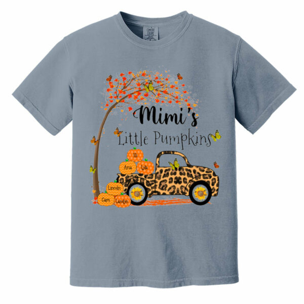 Nana's Little Pumpkins Truck Autumn Personalized Garment-Dyed Heavyweight T-Shirt - Image 8