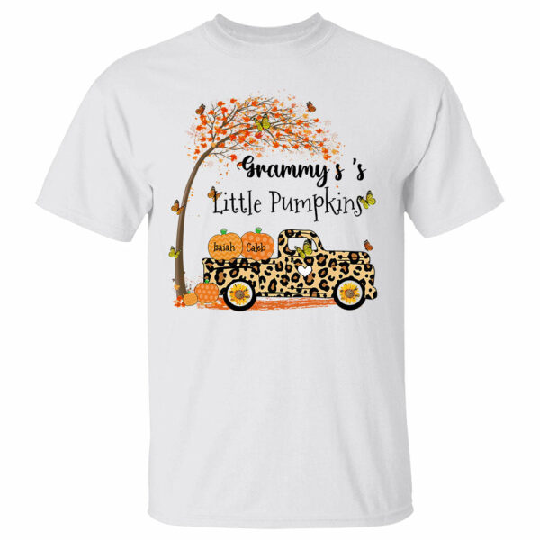 Nana's Little Pumpkins Truck Autumn Personalized Shirts - Custom Grandma Nickname With Grandkids Names Shirt - Image 2