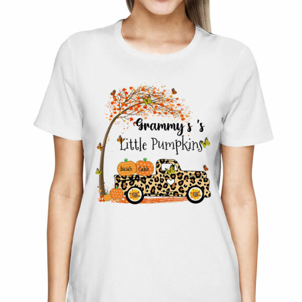 Nana's Little Pumpkins Truck Autumn Personalized Shirts - Custom Grandma Nickname With Grandkids Names Shirt - Image 3