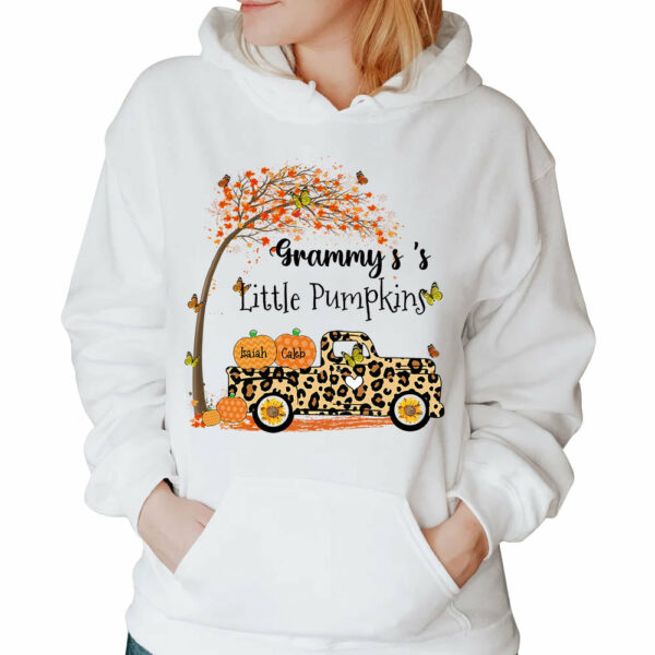 Nana's Little Pumpkins Truck Autumn Personalized Shirts - Custom Grandma Nickname With Grandkids Names Shirt - Image 5
