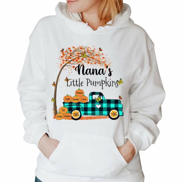Nana's Little Pumpkins Truck Autumn Personalized Shirts - Custom Nana With Grandkids Names Shirt - Image 4