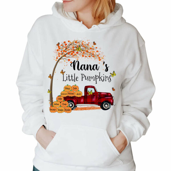 Nana's Little Pumpkins Truck Autumn Personalized Shirts - Image 3