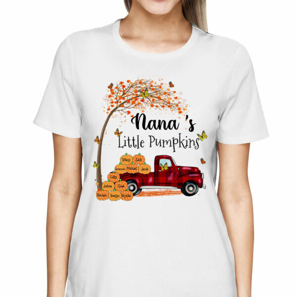 Nana's Little Pumpkins Truck Autumn Personalized Shirts - Image 4