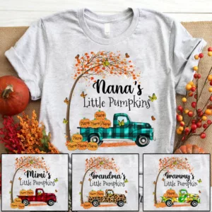 Nana's Little Pumpkins Truck Autumn Personalized Shirts