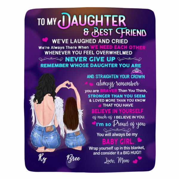 Never Give Up The Beautiful Dream That You Have Side By Side Custom Blanket Gift For Daughter - Image 2