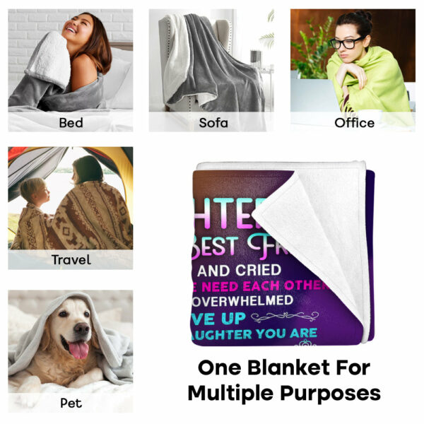 Never Give Up The Beautiful Dream That You Have Side By Side Custom Blanket Gift For Daughter - Image 8