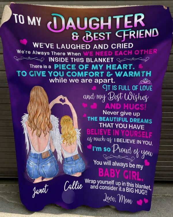Never Give Up The Beautiful Dream That You Have Side By Side Custom Blanket Gift For Daughter - Image 5
