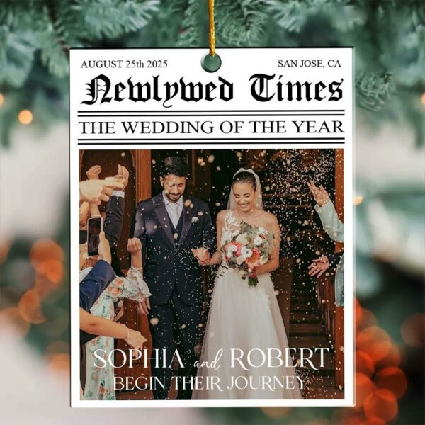 Newlywed Times The Wedding Of The Year - Personalized Acrylic Photo Ornament