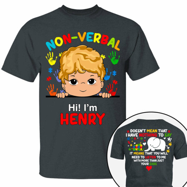 Non Verbal Children Autism - Personalized Shirts - Image 6