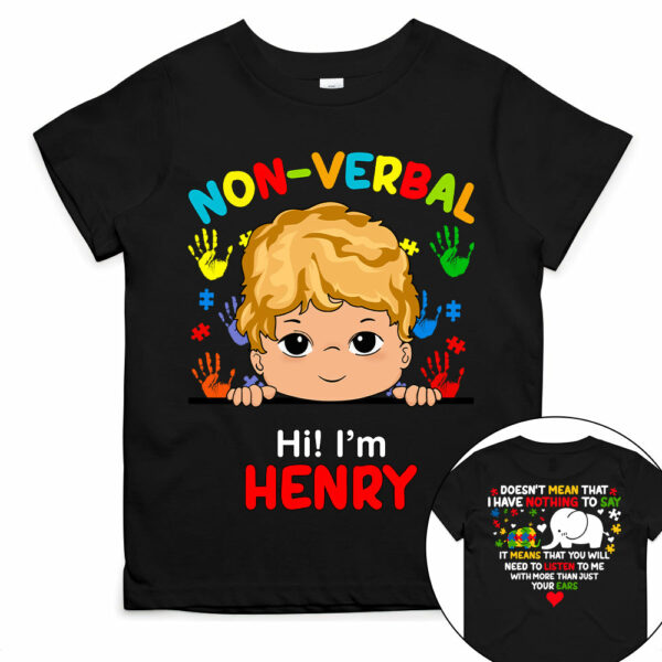 Non Verbal Children Autism - Personalized Shirts - Image 2